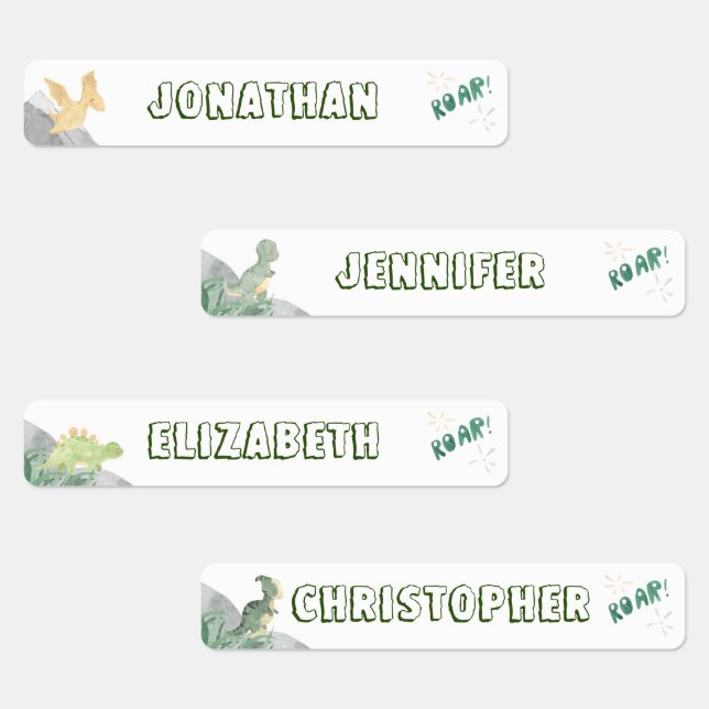 Cute Dinosaur Waterproof Name Set 1 (Group)