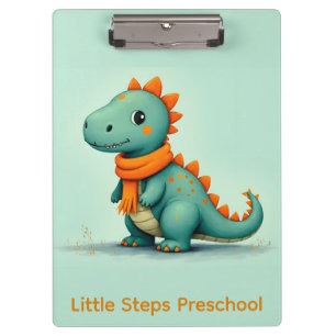 Cute Dinosaur Wearing an Orange Scarf Clipboard