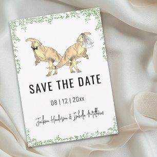 Cute Dinosaur Wedding Green Save The Date