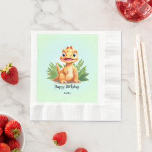 Cute dinosaur wild jungle zoo Birthday party boys Napkin