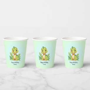 Cute dinosaur wild jungle zoo Birthday party boys Paper Cups