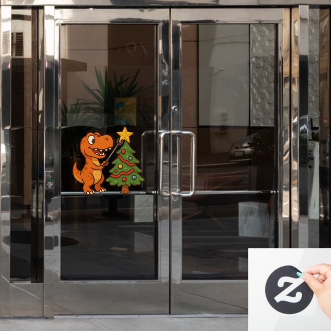 Cute dinosaur with Christmas tree (Office Door)