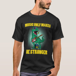 cute dinosaur with guitar music cool musician T-Shirt