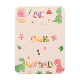 Cute Dinosaur World Flexible Photo Magnet