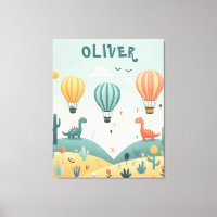 Cute Dinosaurs and Hot Air Balloons