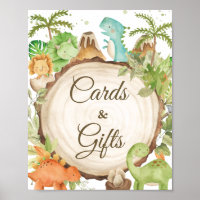 Cute Dinosaurs Baby Shower Birthday Cards & Gifts