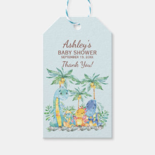 Cute Dinosaurs  Baby Shower Favour Gift Tag