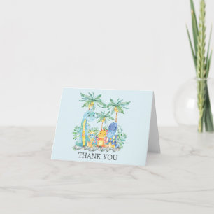 Cute Dinosaurs Baby Shower Thank You Note Card