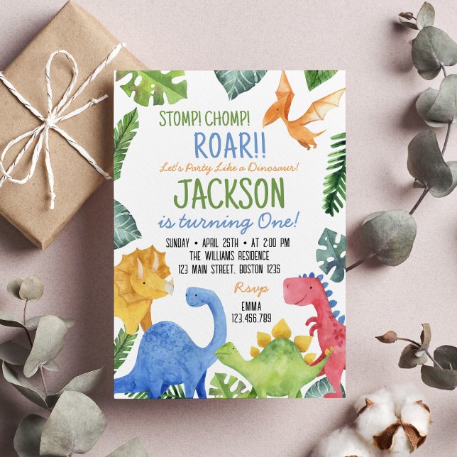 Cute Dinosaurs Birthday Party Invitation (Creator Uploaded)