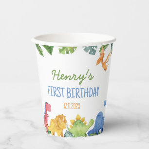 Cute Dinosaurs Birthday Party Paper Cups