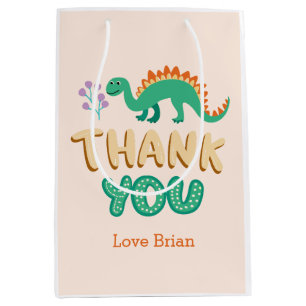 Cute Dinosaurs Birthday party thank you Medium Gift Bag