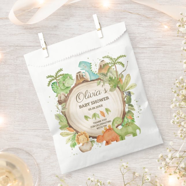 Cute Dinosaurs Boy Baby Shower Birthday Favour Bags (Clipped)