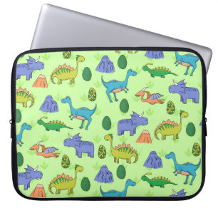 Cute Dinosaurs, Cartoon Style. Laptop Sleeve