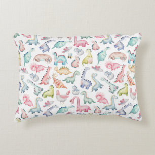 Cute dinosaurs, children's watercolor pattern. decorative cushion