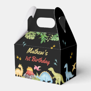 Cute Dinosaurs First Birthday Party Favour Box