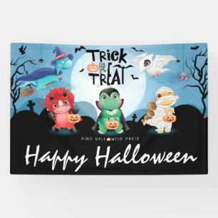 Cute Dinosaurs Halloween Party  Banner