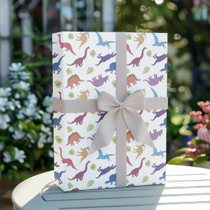 Cute Dinosaurs Kid Dino Birthday Gift Wrapping Paper