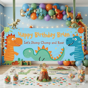 Cute Dinosaurs kid's Birthday Banner