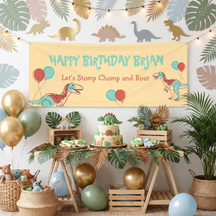 Cute Dinosaurs kid's Birthday Banner