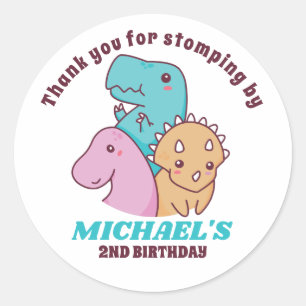 Cute Dinosaurs Kids Birthday Party Baby Shower Classic Round Sticker