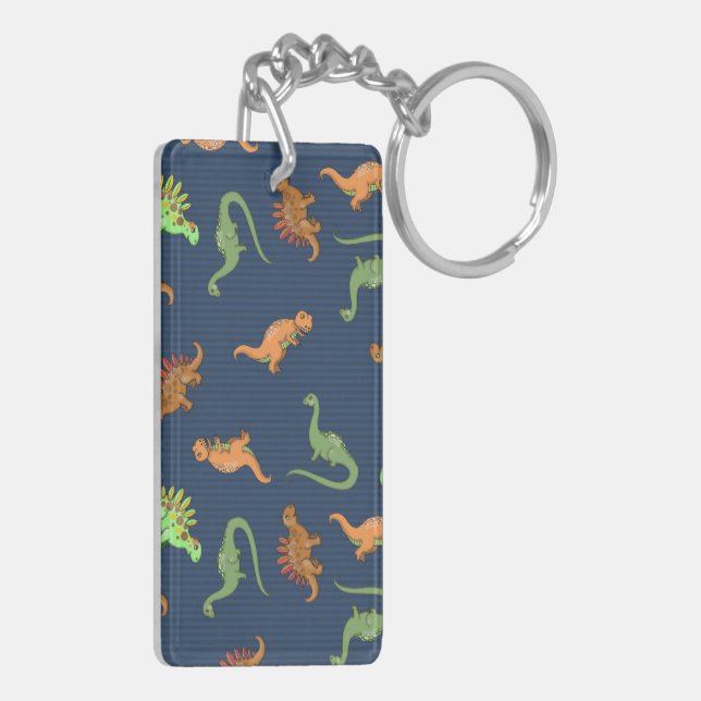 Cute Dinosaurs Pattern Key Ring (Back Left)