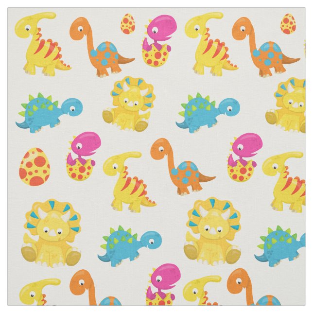Cute Dinosaurs, Pattern Of Dinosaurs, Baby Dino Fabric (Swatch)