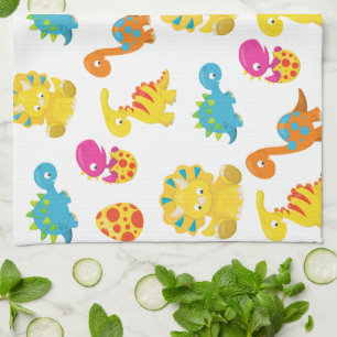 Cute Dinosaurs, Pattern Of Dinosaurs, Baby Dino Tea Towel