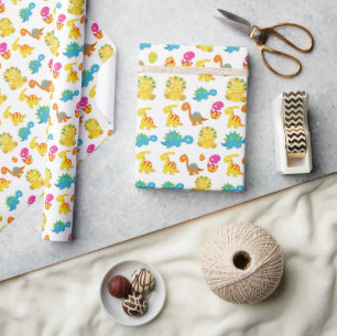 Cute Dinosaurs, Pattern Of Dinosaurs, Baby Dino Wrapping Paper