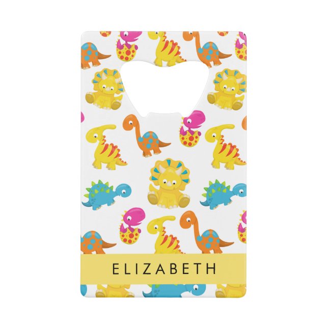 Cute Dinosaurs, Pattern Of Dinosaurs, Your Name (Front)