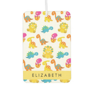 Cute Dinosaurs, Pattern Of Dinosaurs, Your Name Car Air Freshener