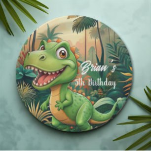 Cute Dinosaurs roar Boy Birthday party Paper Plate