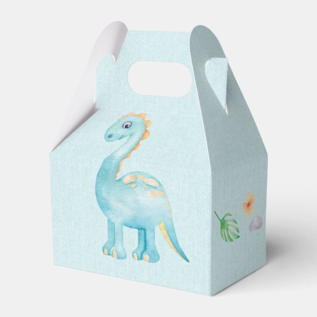 Cute Dinosaurs Roaring Birthday Party  Favour Box (Front Side)