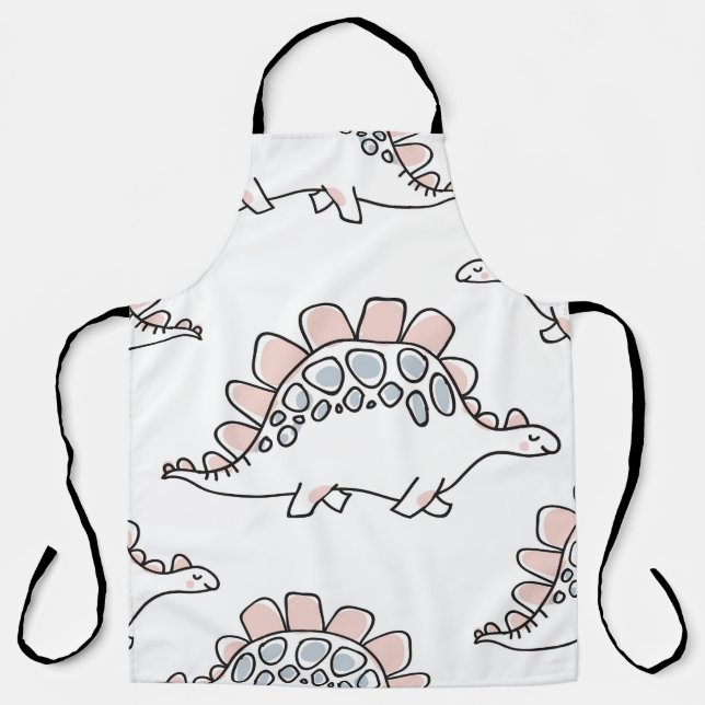 Cute dinosaurs seamless pattern apron (Front)