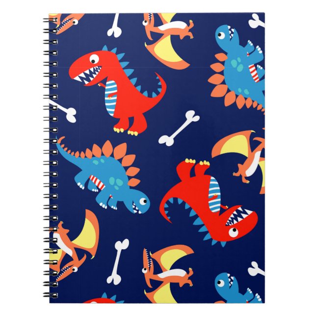 Cute dinosaurs spiral notebook (Front)