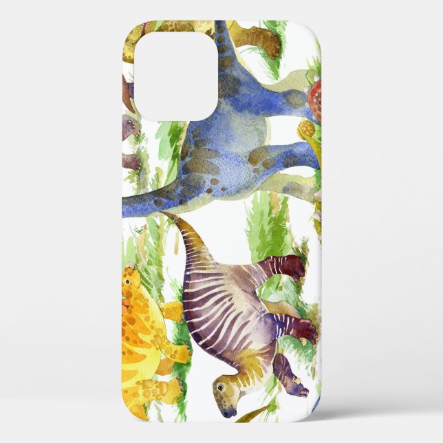Cute Dinosaurs Watercolor Seamless Art Case-Mate iPhone Case (Back)
