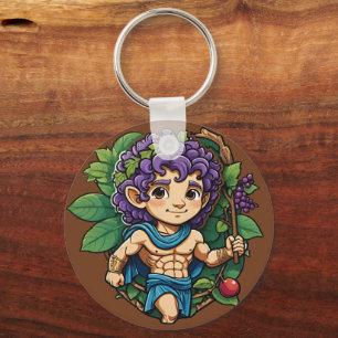 Cute Dionysus Greek Mythology God Key Ring