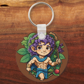 Cute Dionysus Greek Mythology God Key Ring