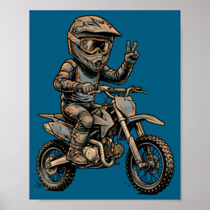 Cute Dirt Bike Art Rider Motocross Poster