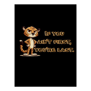 cute, disgruntled cheetah poster