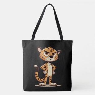 cute, disgruntled cheetah tote bag