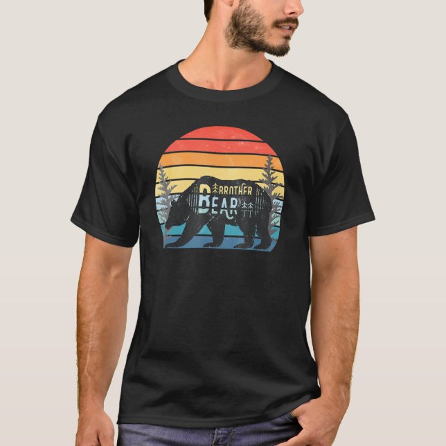 Cute Distressed Brother Bear Sunset T-Shirt (Front)