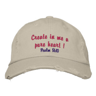 Cute distressed hat for ladies pure heart verse!