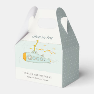 Cute Dive In Underwater Submarine Any Age Birthday Favour Box