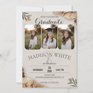 Cute DIY Rustic Birthday Graduation Country Style Invitation