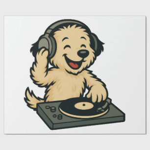Cute DJ Dog with Headphones � Fun Kids Gift Wrapping Paper