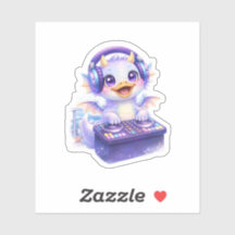 Cute DJ Dragon Cruise Sticker