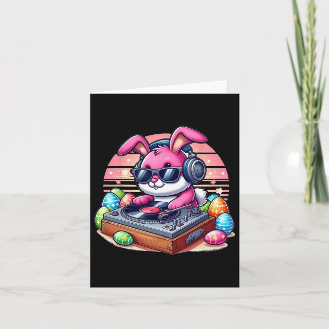 Cute Dj Easter Bunny  Card (Front)