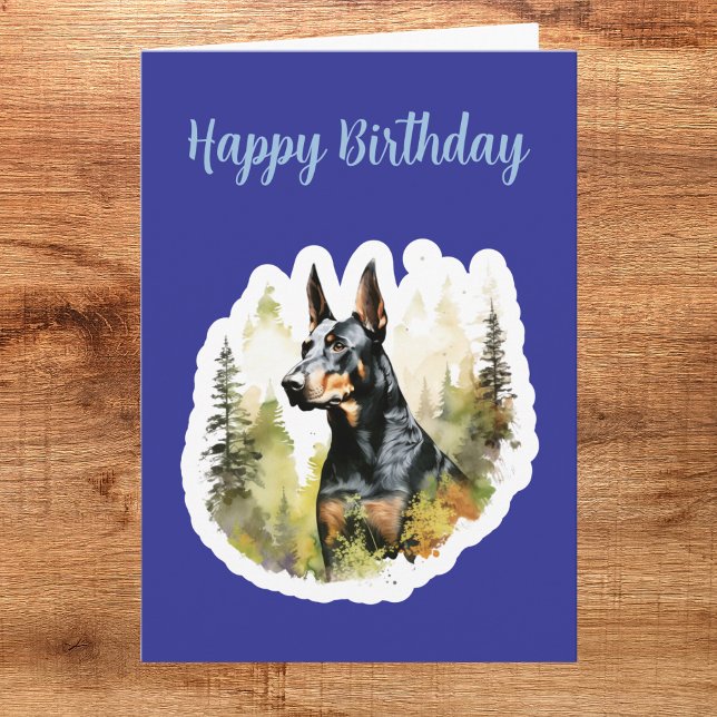 Cute Doberman Birthday Card (Creator Uploaded)