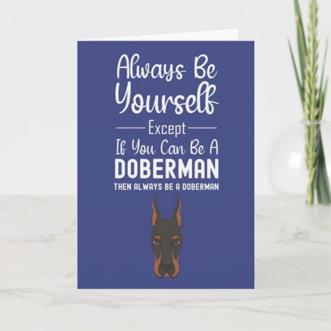 Cute Doberman Cards Animal Pet Funny Dog Humor (Front)