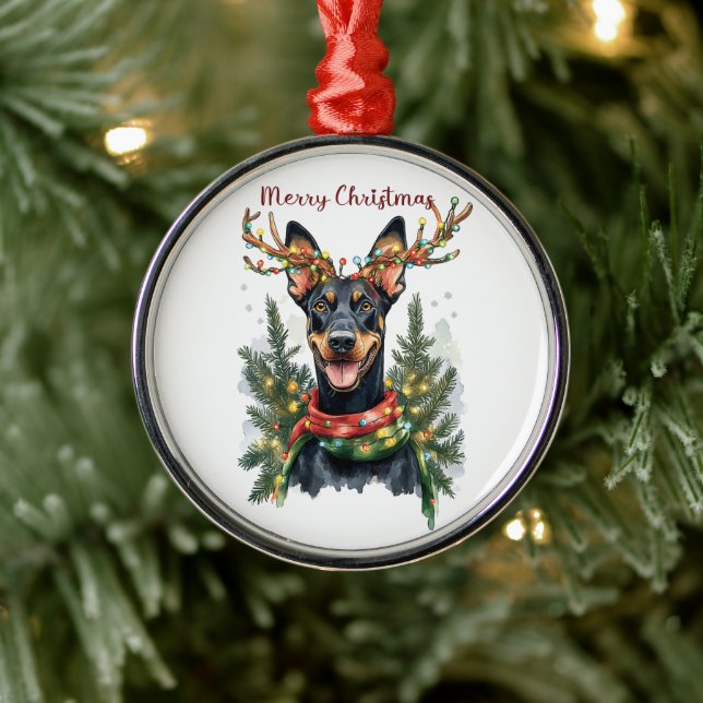 Cute Doberman Dog Metal Tree Decoration (Tree)